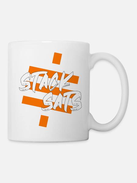 Bitcoin Satoshi BTC Stack Sats Hodl Crypto Logo - Tasse - Weiß