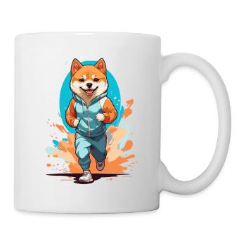 Shiba Dog Streetwear Jogging Aesthetic Style - Mug - white - Right
