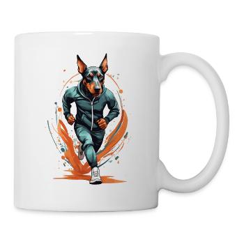 Doberman dog streetwear jogging aesthetic - Mug - white - Right
