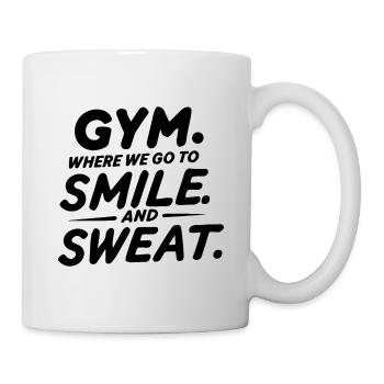 GYM. WHERE WE GO TO SMILE AND SWEAT - Mug - white - Right