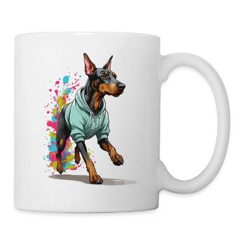 Doberman dog streetwear aesthetic fitness - Mug - white - Right
