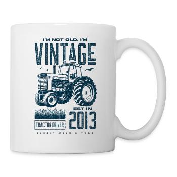 Vintage Traktor Landwirt Geburtstag geboren im Jahr 2013 - Tasse - Weiß - Rechts