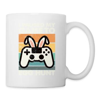 Easter Gamer Ich habe mein Spiel pausiert, um Eier zu suchen - Tasse - Weiß - Rechts