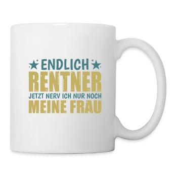 Enfin à la retraite maintenant, je ne fais qu’ennuyer ma femme - Mug blanc - blanc - Droite