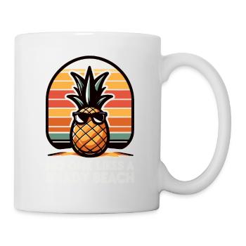 Personne n’aime une plage ombragée Pinapple Retro - Mug blanc - blanc - Droite