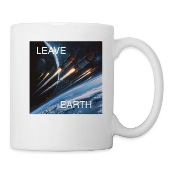 Affiche de Style rétro voyage dans l’espace « Quitter la Terre » - Mug blanc - blanc - Droite