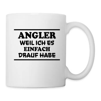 Angler Spruch Fische Angeln Meer Angler Geschenk - Tasse - Weiß - Rechts