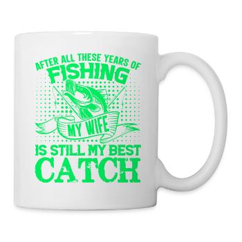 fisch, fisch, angeln, see, meer, angeln, fauna, exotisch - Tasse - Weiß - Rechts
