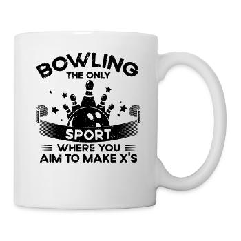 Nur Sport Zielt Darauf Ab, X Zu Machen - Bowling - Tasse - Weiß - Rechts