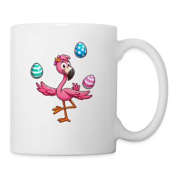 Flamingo Juggler with Easter Eggs Feast - Mug - white - Right