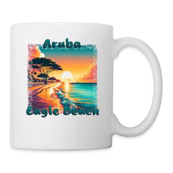 Grunge Summer Getaway Eagle Beach Aruba - Mug - white - Right