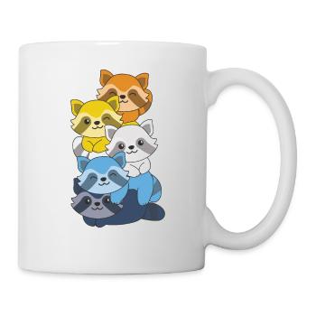 Aroace Flag Pride LGBTQ Cute Raccoon Stack - Mug - white - Right