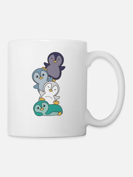 oriented aroace Flag Pride LGBTQ süße Pinguin - Tasse - Weiß