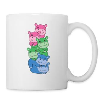 Polysexuel Drapeau Fierté LGBTQ Hippopotame mignon - Mug blanc - blanc - Droite