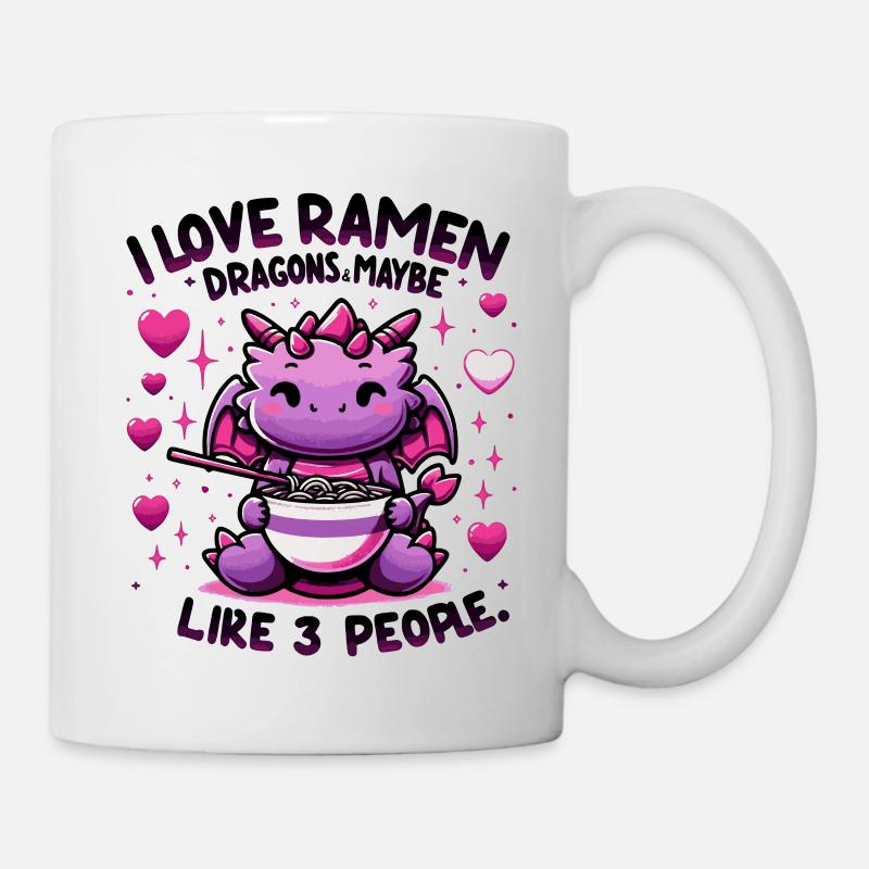 J’adore les ramen et les dragons - Mug blanc - blanc