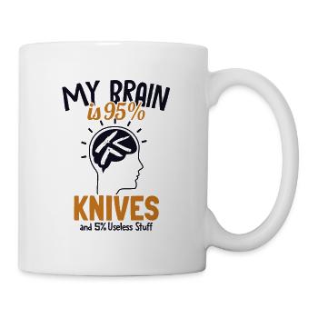 My Brain is 95% Knives Butcher Knife Lover Knife - Mug - white - Right