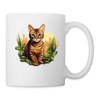 Bengal Cat Bengalkatze - Tasse - Weiß - Rechts