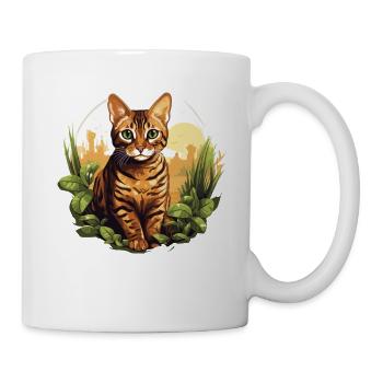 Bengal Cat Bengalkatze - Tasse - Weiß - Rechts
