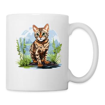 Bengal Cat Bengalkatze - Tasse - Weiß - Rechts