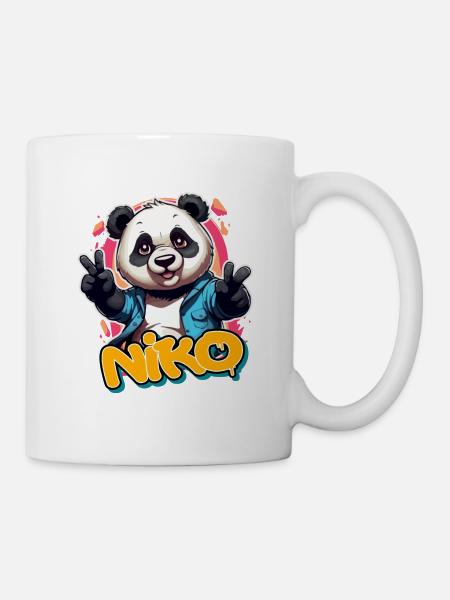NIKO - Handsome boy name with cool panda - Mug - white