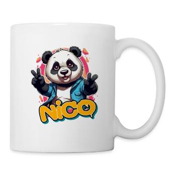 NICO - Handsome Boy Name with Cool Panda - Mug - white - Right