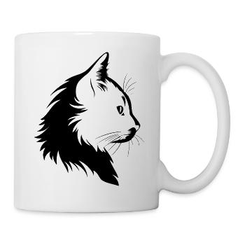 Katze, katzenmotiv - Tasse - Weiß - Rechts