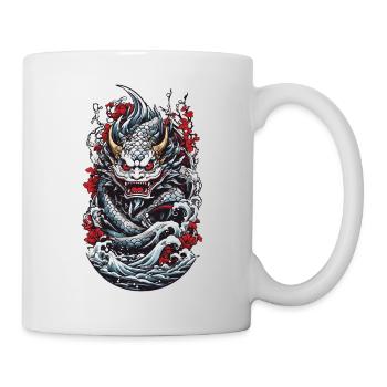 Seeungeheuer Japanischer Dämon Yokai Streetwear - Tasse - Weiß - Rechts