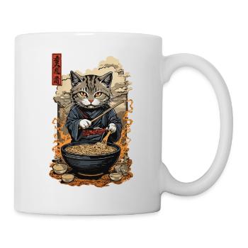 Katze Aesthetic Ramen Nudelsuppen Streetwear - Tasse - Weiß - Rechts