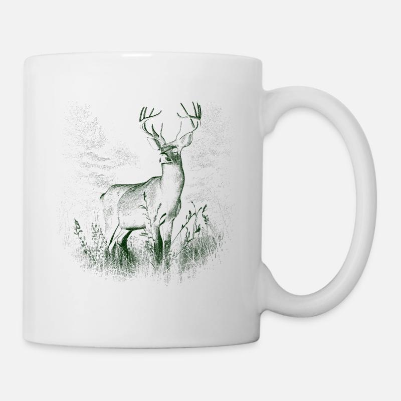 Hirsch Geweih Rotwild - Tasse - Weiß
