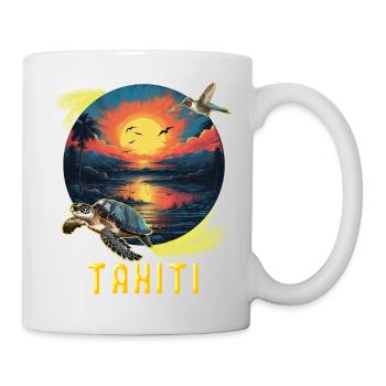 Tahiti Polynésie Française Tortue Soleil - Mug blanc - blanc - Droite
