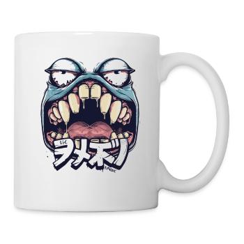Loudmouth monster with tired eyes - Mug - white - Right