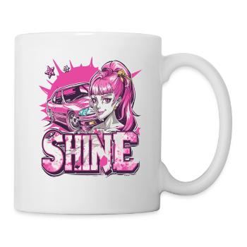 Les voitures de sport automobile japonaises et les filles d’anime brillent - Mug blanc - blanc - Droite