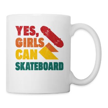 Cooles Skateboard Longboard Skater Mädchen - Tasse - Weiß - Rechts