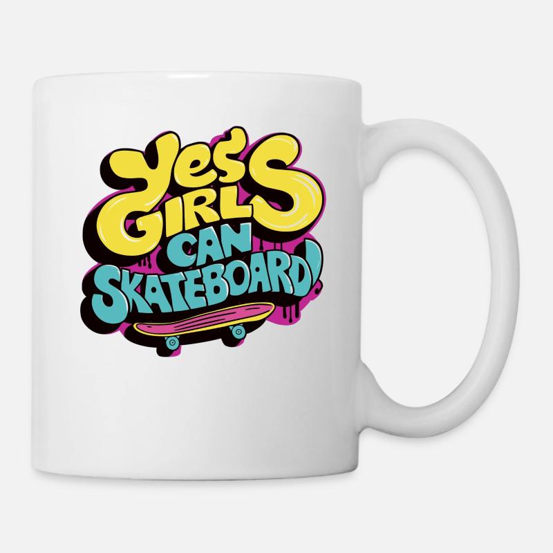 Cooles Skateboard Longboard Skater Mädchen - Tasse - Weiß
