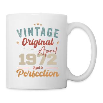 Vintage né en avril 1972 cadeau d’anniversaire - Mug blanc - blanc - Droite
