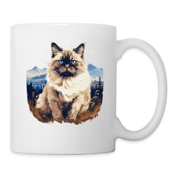 Birman Cat Birma Katze - Tasse - Weiß - Rechts
