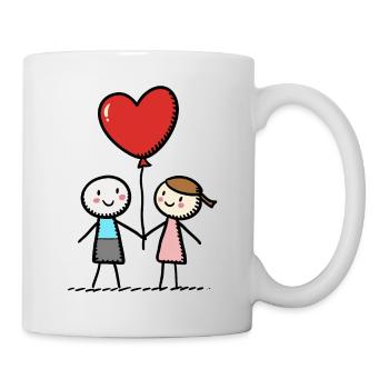 Stick Figure Amoureux Couple Couple Amour - Mug blanc - blanc - Droite