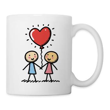Stick Figure Amoureux Couple Couple Amour - Mug blanc - blanc - Droite