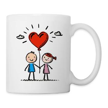 Stick Figure Amoureux Couple Couple Amour - Mug blanc - blanc - Droite