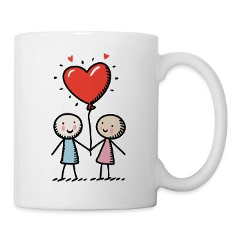 Stick Figure Amoureux Couple Couple Amour - Mug blanc - blanc - Droite