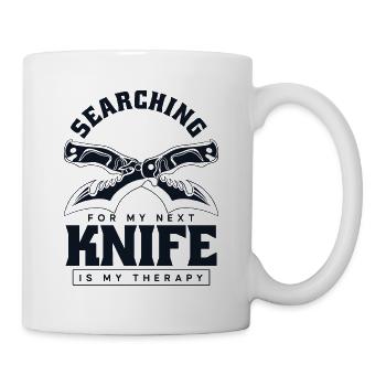 Auf der Suche nach meinem nächsten Messer Metzgermesser Messer - Tasse - Weiß - Rechts