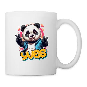 YVES - Beau prénom de garçon avec un panda cool - Mug blanc - blanc - Droite