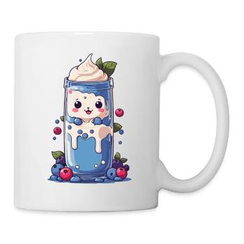 Milkshake Kawaii aux myrtilles Fun - Mug blanc - blanc - Droite