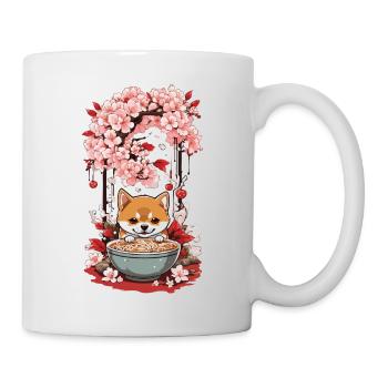 Mignon Shiba Chien Esthétique Ramen Japon Streetwear - Mug blanc - blanc - Droite