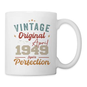 Vintage Born April 1949 Birthday Gift - Mug - white - Right
