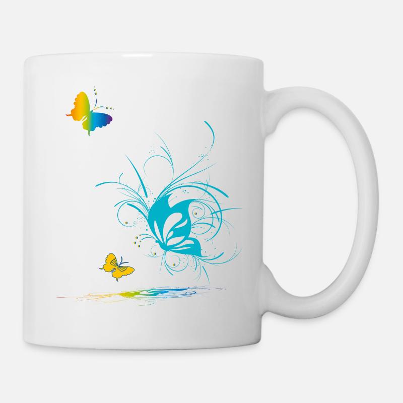 Schmetterlinge in Love Frühling - Tasse - Weiß
