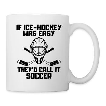 fan de hockey, joueur de hockey sur glace, équipe de hockey sur glace, hockey sur glace - Mug blanc - blanc - Droite