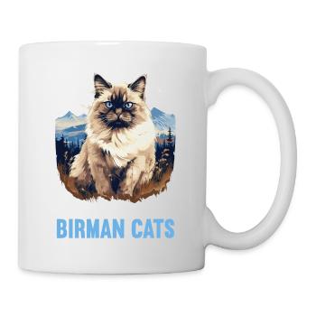Birman Cat Birma Katze - Tasse - Weiß - Rechts