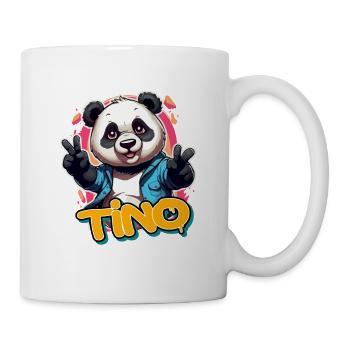 TINO - Schöner Jungen Name mit coolem Panda - Tasse - Weiß - Rechts