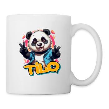THILO - Beau nom de garçon avec Cool Panda - Mug blanc - blanc - Droite